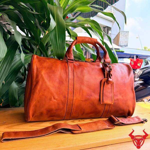 Túi trống du lịch da bò VEG TT15 rộng rãi cao cấp