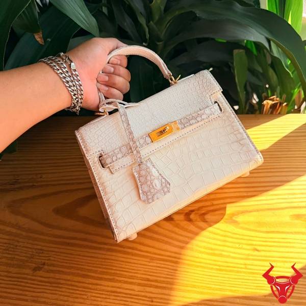 Túi Xách Nữ Da Cá Sấu TKLA8 22cm Thanh Lịch Túi xách nữ da cá sấu bạch tạng TKLA8 nữ tính