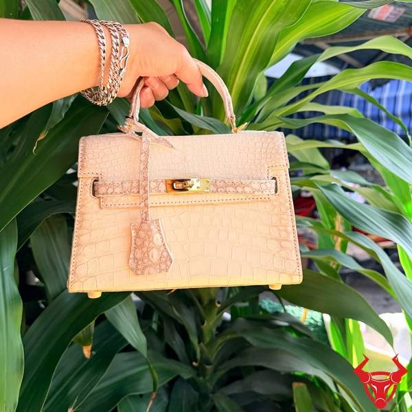 Túi Xách Nữ Cao Cấp Da Cá Sấu TKLA8 Nhỏ Gọn Túi xách da cá sấu bạch tạng TKLA8 thanh lịch