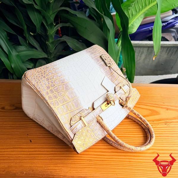Túi nữ da cá sấu nhũ vàng thời trang