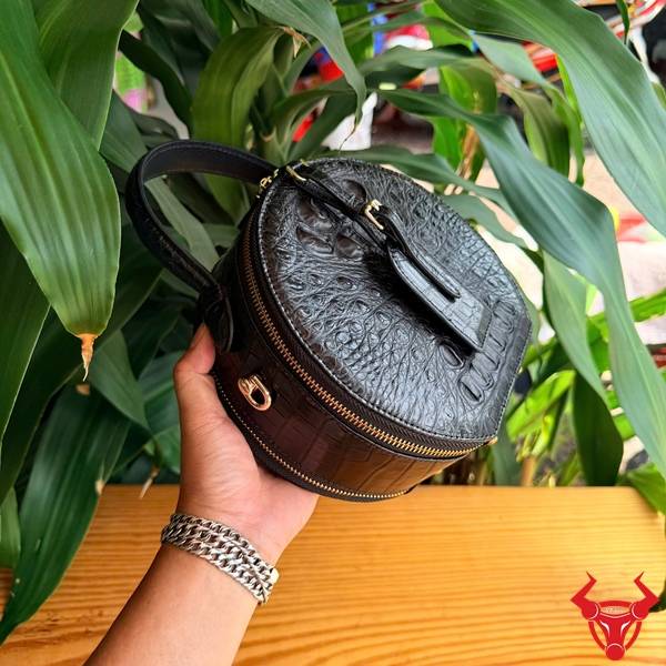 Túi Xách Da Cá Sấu Gù Lưng TWBA4 Sang Trọng Thanh Lịch Túi xách da cá sấu TWBA4 nhỏ gọn màu đen
