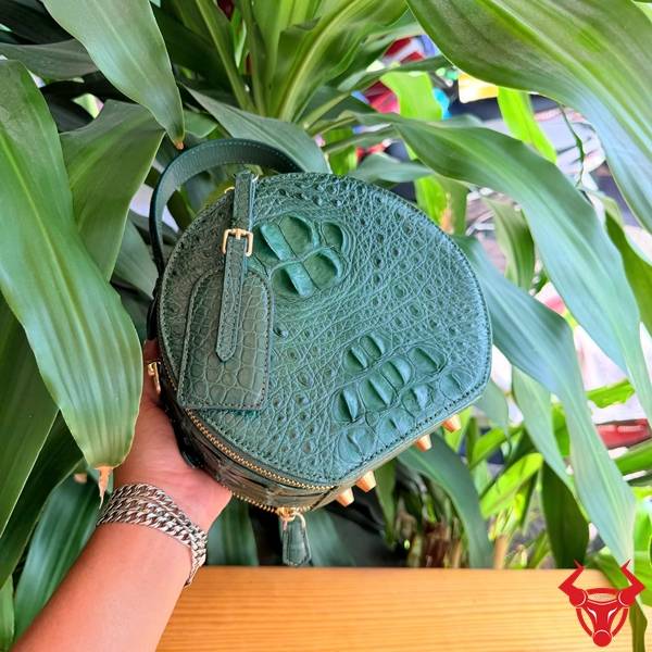 Túi Xách Nữ Da Cá Sấu TWBA4 Nhỏ Gọn Thanh Lịch Túi xách da cá sấu TWBA4 cao cấp form tròn