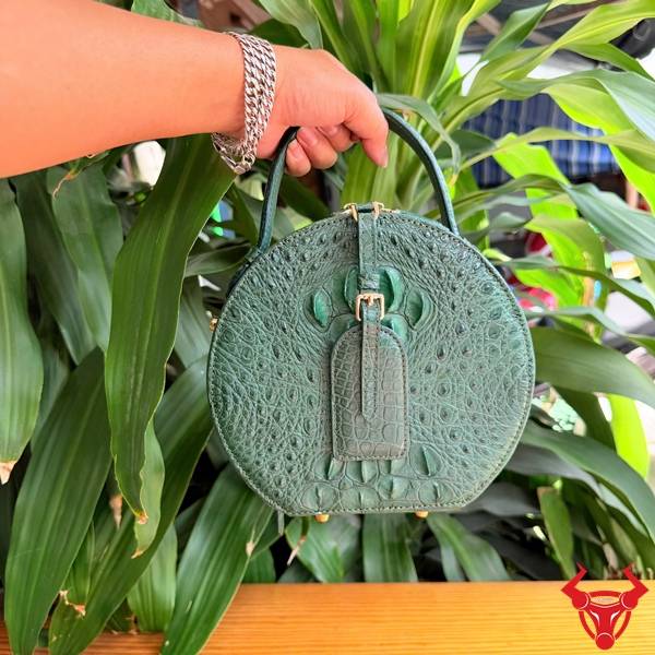 Túi Xách Da Cá Sấu TWBA4 Màu Xanh Lá Thời Trang Túi xách da cá sấu TWBA4 thanh lịch nữ tính