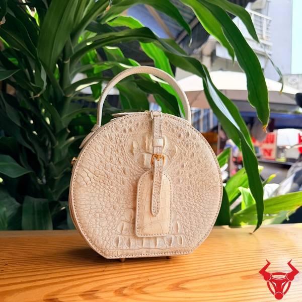 Túi xách da gù cá sấu TWBA4 màu bạch tạng sang trọng