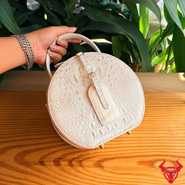 Túi xách da cá sấu TWBA4 màu bạch tạng cao cấp