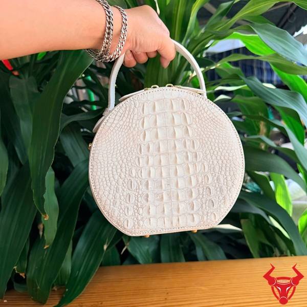 Túi xách da cá sấu TWBA4 nhỏ gọn màu bạch tạng