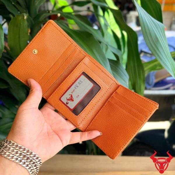 Ví nữ da cá sấu VRA8 màu cam thanh lịch cao cấp