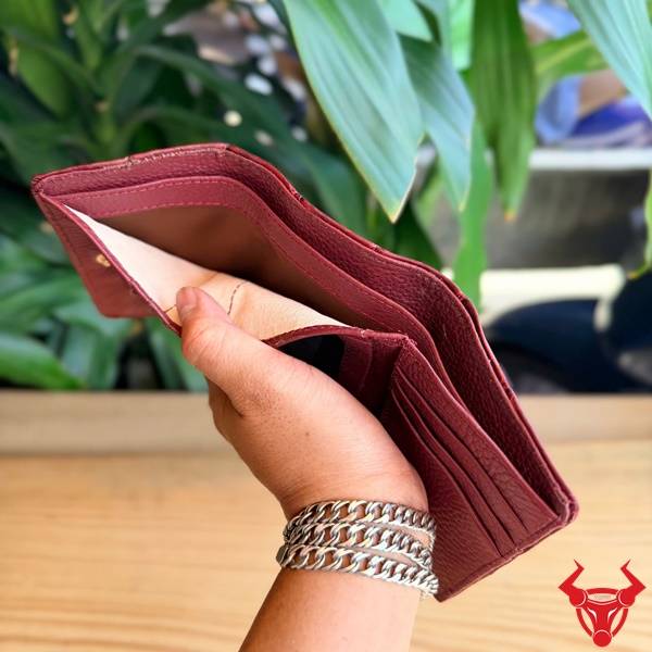 Ví nữ da cá sấu VRA8 màu đỏ mận thanh lịch cao cấp