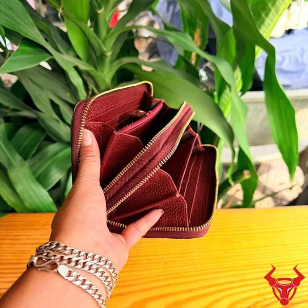 Ví cầm tay da cá sấu Thái Lan BEA8 đỏ rượu đẳng cấp