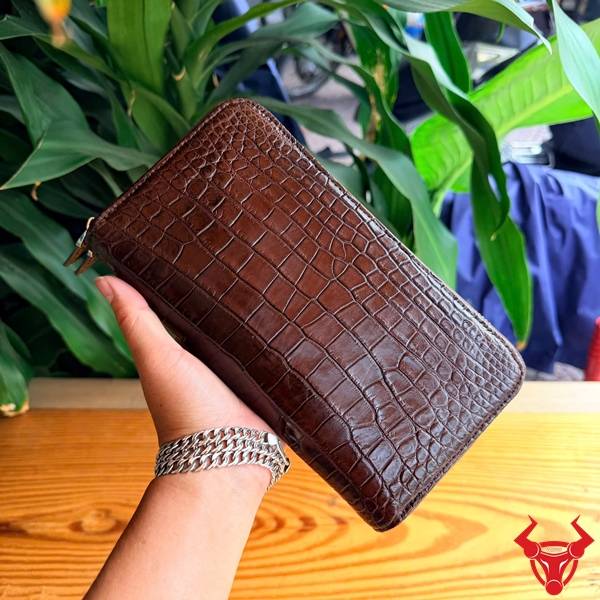 Ví cầm tay da cá sấu sang trọng BEA8
