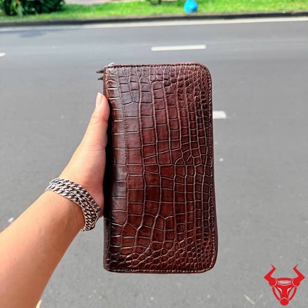 Ví cầm tay da cá sấu nhỏ gọn BEA8