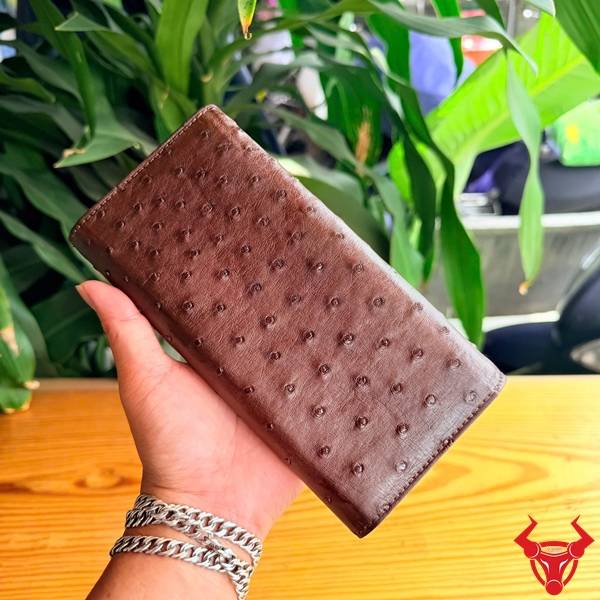 Ví nữ 3 gấp da đà điểu tiện dụng