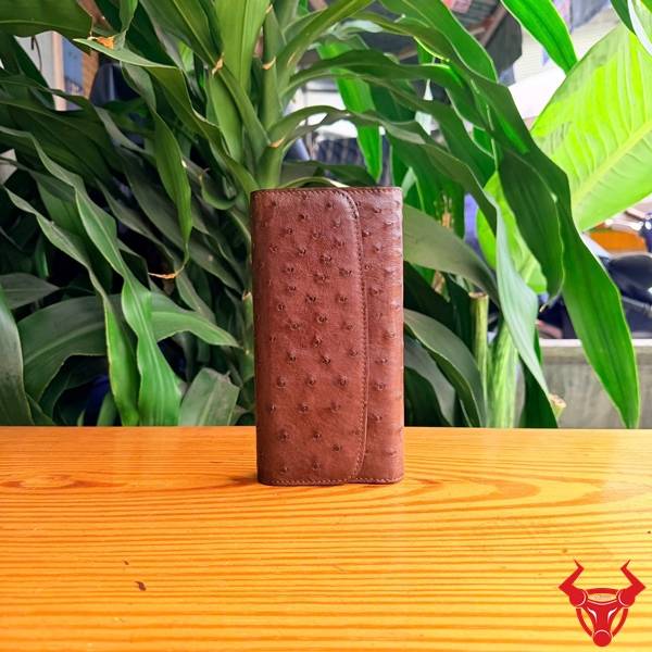 Ví nữ da đà điểu màu nâu đất thanh lịch