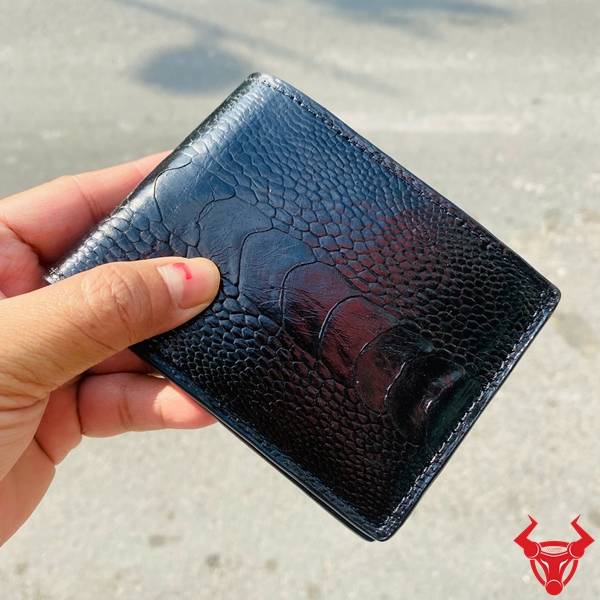 Ví mini da chân đà điểu full vảy VGAD1 phong cách