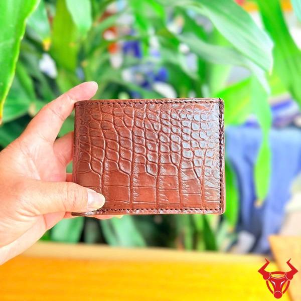 Ví nam form ngang VCAA8 da cá sấu sơn cạnh tinh tế
