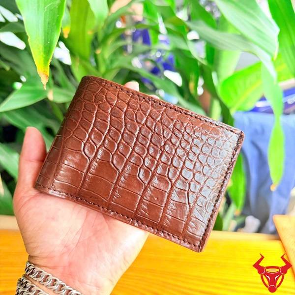 Ví nam form ngang da cá sấu VCAA8 màu nâu đất lịch lãm