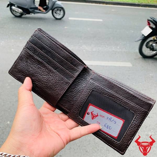 Ví da cá sấu ngang màu nâu đất VBA8 cao cấp