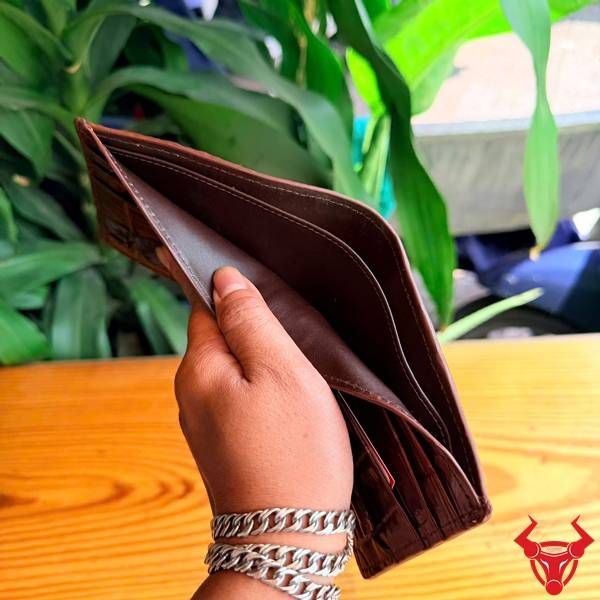 Ví da cá sấu 8 gù VCAA11 bền đẹp sang trọng Ví nam da cá sấu bền bỉ 8 gù VCAA11