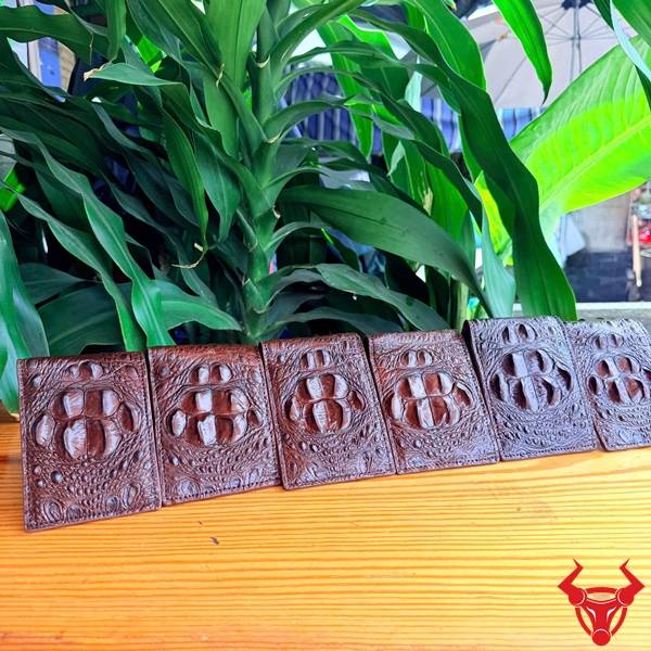 Ví nam cao cấp da cá sấu nâu đất sang trọng Ví nam da cá sấu cao cấp VCAA11