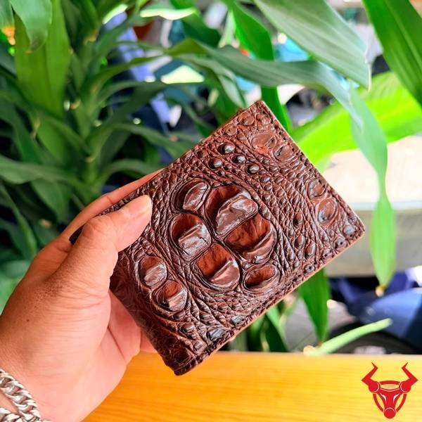 Ví nam da cá sấu VCAA11 độc bản cao cấp Ví da cá sấu 8 gù độc đáo VCAA11