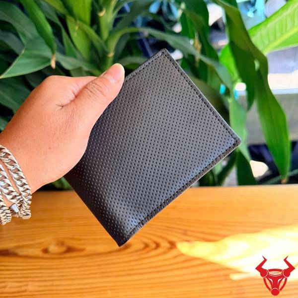 Ví nam form ngang da bò đen nhỏ gọn tiện lợi Ví nam da bò đen đa năng VDB84
