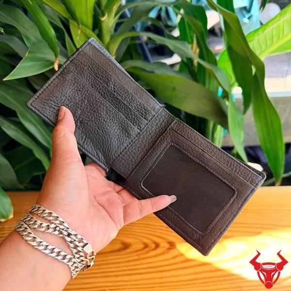Ví nam VDB84 da bò cao cấp bền bỉ tiện lợi Ví nam da bò đen đơn giản VDB84
