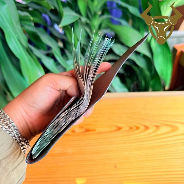 Ví sen da đà điểu full 2 mặt nâu đất phong cách cá tính