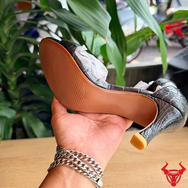Giày cao gót 8cm da cá sấu thiết kế sang trọng thời trang