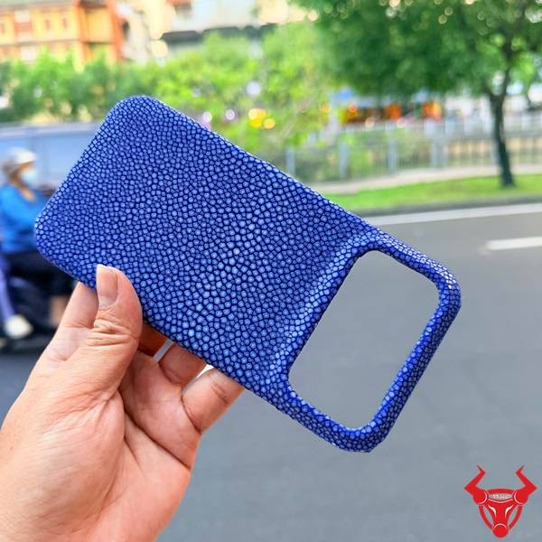 Ốp Da Cá Đuối Ngọc Trai ELAE1 iPhone 17 Pro Max Full Viền Ốp lưng iPhone 17 Pro Max da cá đuối ngọc trai full viền sang trọng cao cấp