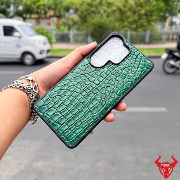 Ốp lưng Samsung S26 Ultra da cá sấu xanh lá cao cấp Ốp lưng Samsung S26 Ultra da bụng cá sấu màu xanh lá cao cấp sang trọng