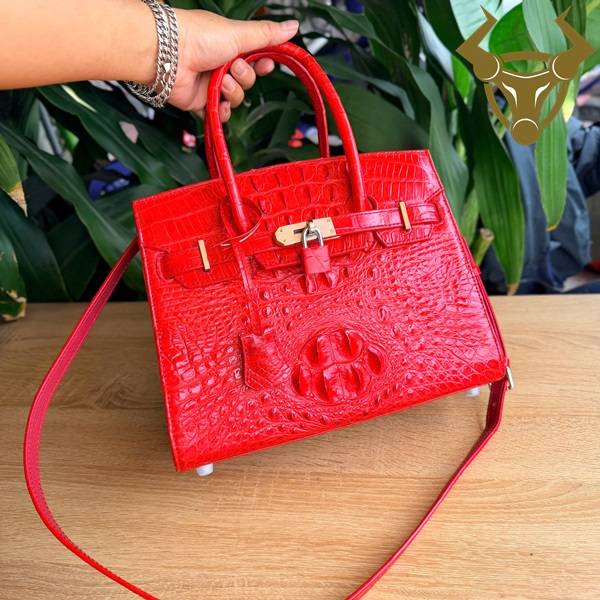 Túi xách da cá sấu đỏ Ruby thiết kế hiện đại sang trọng