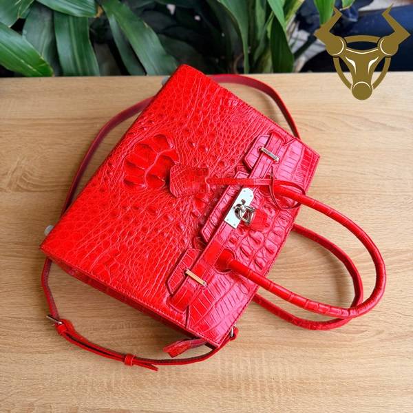 Túi xách da cá sấu đỏ Ruby đẳng cấp phong cách thượng lưu