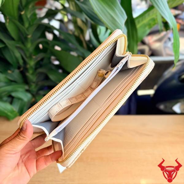 Ví cầm tay da cá sấu bạch tạng thiết kế tiện dụng vừa vặn cao cấp