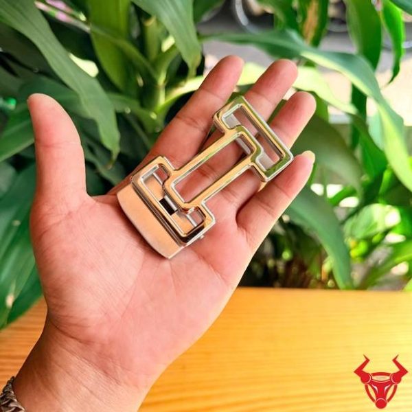 Mặt khóa thắt lưng inox K106 bản 3.5cm ray trượt tự động sang trọng.