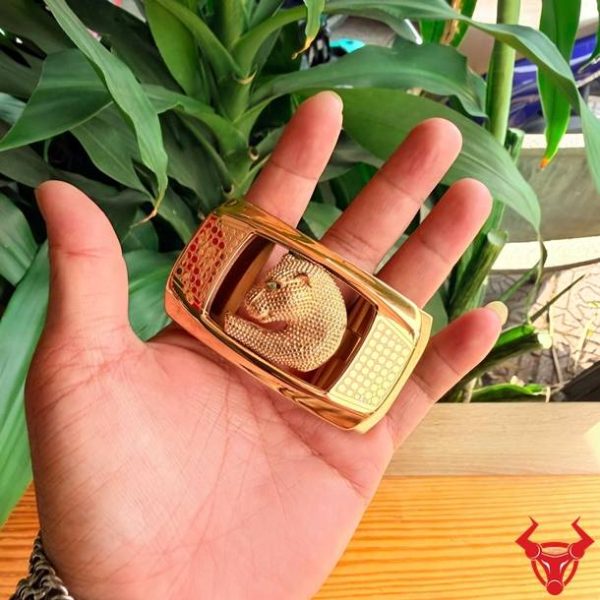 Mặt khóa dây nịt nam K142 hình báo thép cao cấp.