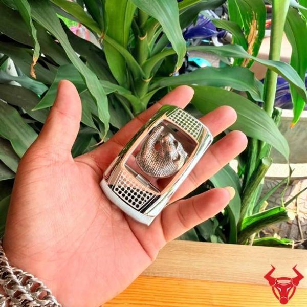 Mặt khóa thắt lưng thép hình con báo K142 bản 3.5cm ray trượt tự động.