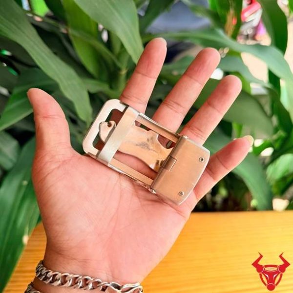 Mặt khóa thắt lưng thép hình con hổ K139 bản 3.5cm ray trượt tự động.