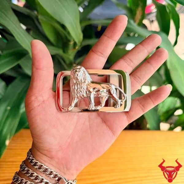 Mặt Khóa Thắt Lưng Thép Hình Sư Tử K140 Ray Trượt Tự Động Mặt khóa thép K140 hình sư tử thể hiện khí chất nam giới.