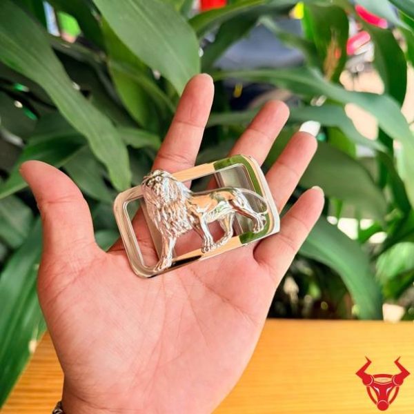 Mặt Khóa Dây Lưng K140 Biểu Tượng Sư Tử Quyền Uy Mặt khóa thắt lưng thép hình sư tử K140 bản 3.5cm ray trượt tự động.