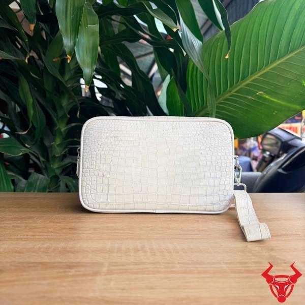 Túi clutch nam da bụng cá sấu CBFA8 thủ công cao cấp.