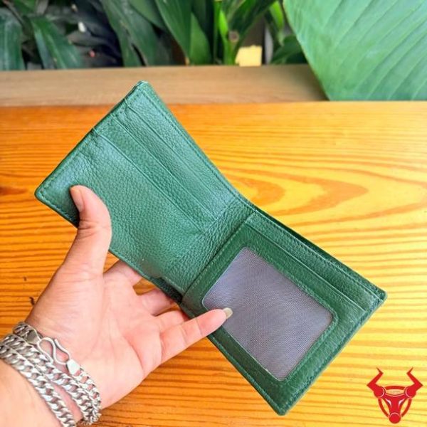 Ví Nam Da Cá Sấu Gai Tay VBA5 màu xanh lá bền đẹp và cao cấp.