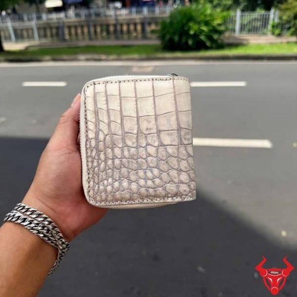 Ví Nữ VRBA8 Da Cá Sấu Bụng Bạch Tạng Sang Trọng Đa Dụng Ví nữ da cá sấu dáng ngắn da bụng màu bạch tạng VRBA8