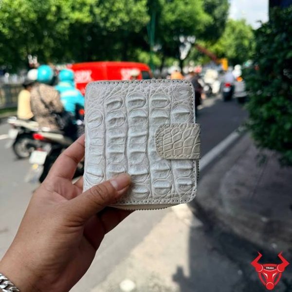 Ví nữ VRBA4 da gù lưng cá sấu bạch tạng sang trọng đa dụng