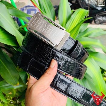 Thắt Lưng Da Cá Sấu Kết Hợp Khóa Lăn Inox Họa Tiết Cá Sấu TSK32