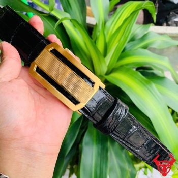 Thắt Lưng Da Cá Sấu Kết Hợp Khóa Tỳ Thép Vàng Cao Cấp TSK33