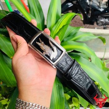 Thắt Lưng Da Cá Sấu Kiểu Ray Trượt Kèm Mặt Khóa Inox Cao Cấp TSK73