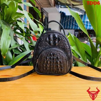 Balo Nữ Mini Da Cá Sấu TDO6 Màu Đen