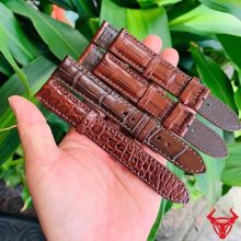 Dây đồng hồ da cá sấu thật size 18-16mm.