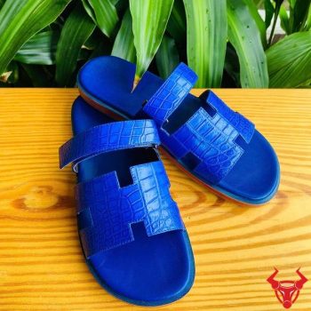 Dép Chữ H Kiểu Mới Da Cá Sấu DJAA8 Màu Xanh Dương