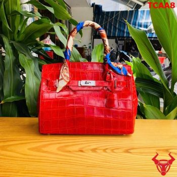 Túi Xách Nữ Da Cá Sấu Bóng Kính Cao Cấp TCAA8 Màu Đỏ Sang Trọng